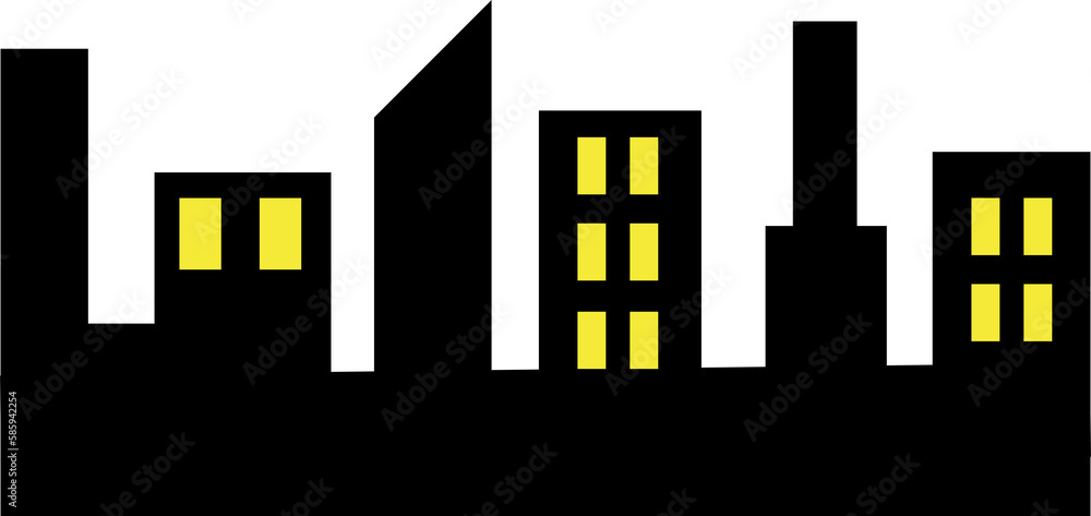 Fototapeta premium city design illustration isolated on transparent background