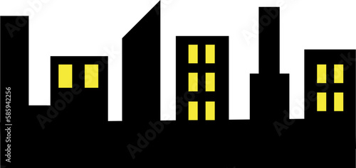 city design illustration isolated on transparent background