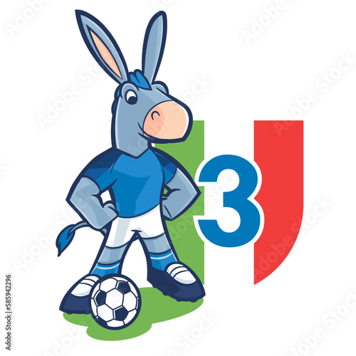 donkey kicks ball behind background naples tricolor italy
