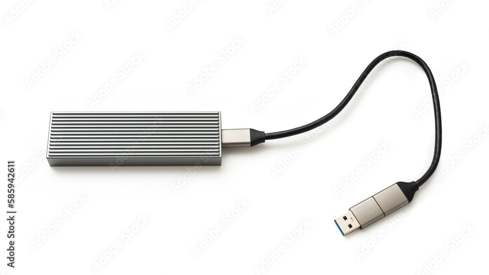 modern SSD external hard drive isolated white background modern SSD external hard drive isolated white background