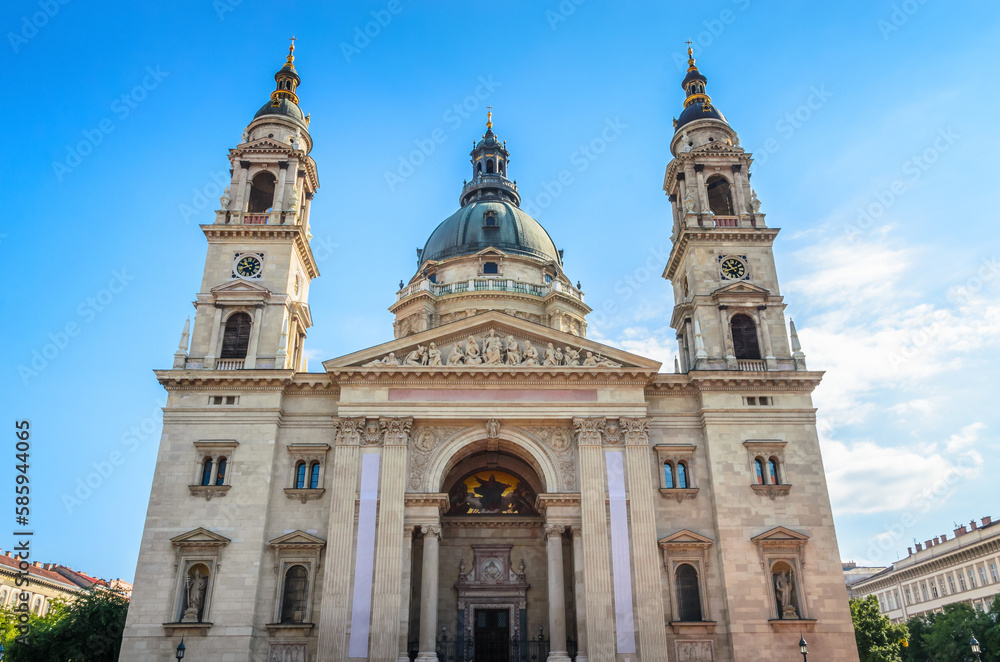 Beautiful Saint Stephen Basilica in Budapest, Hungary.