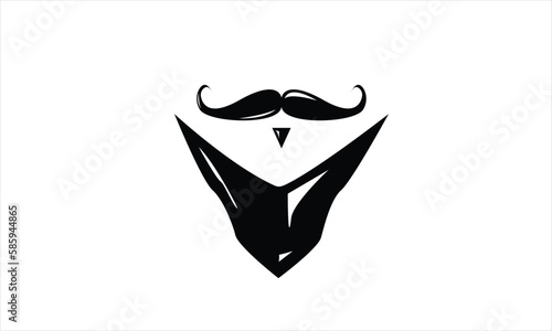 Mustache, Soul Patch And Beard Modern Vector Logo Art