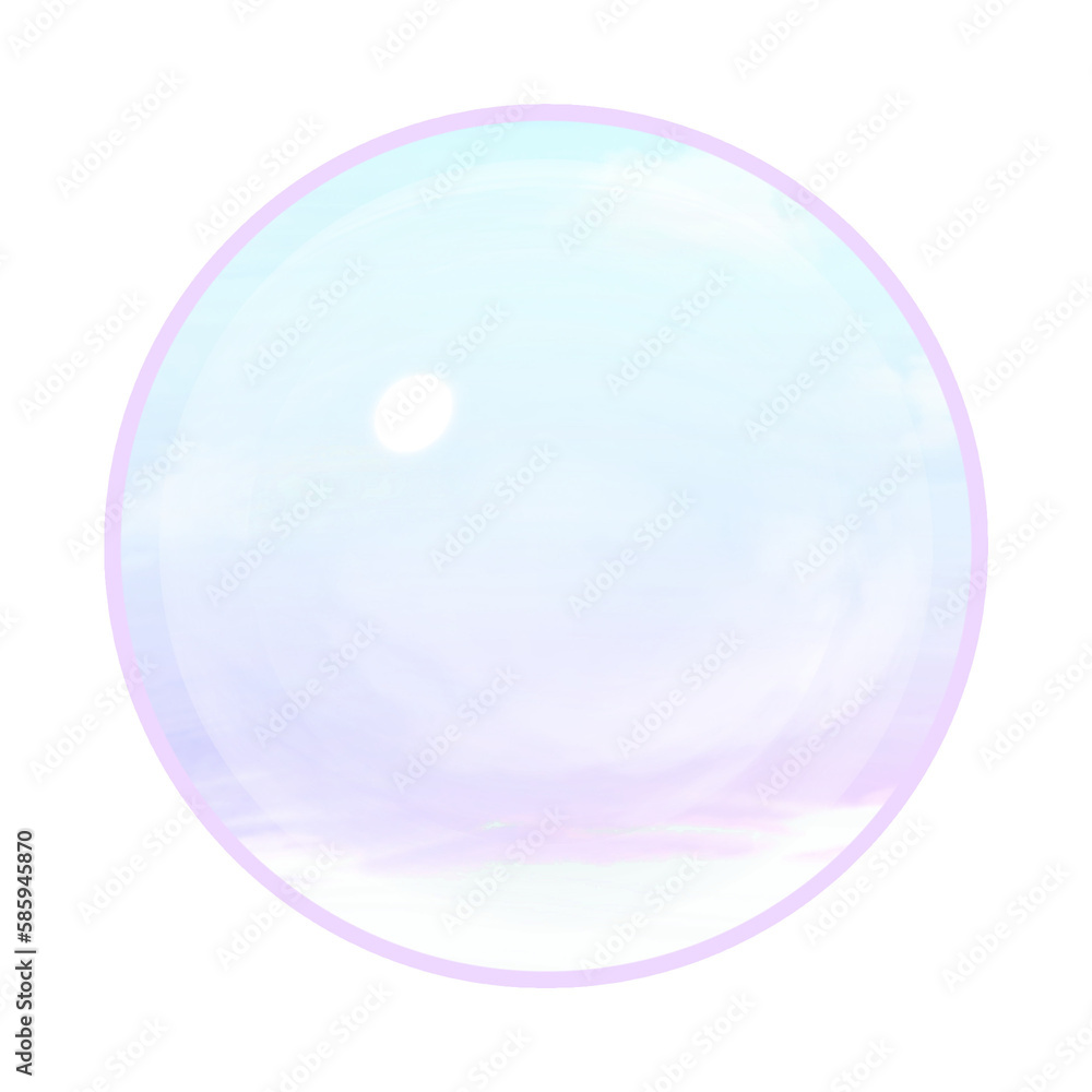 Cute sky in magic orb stationary sticker oil painting