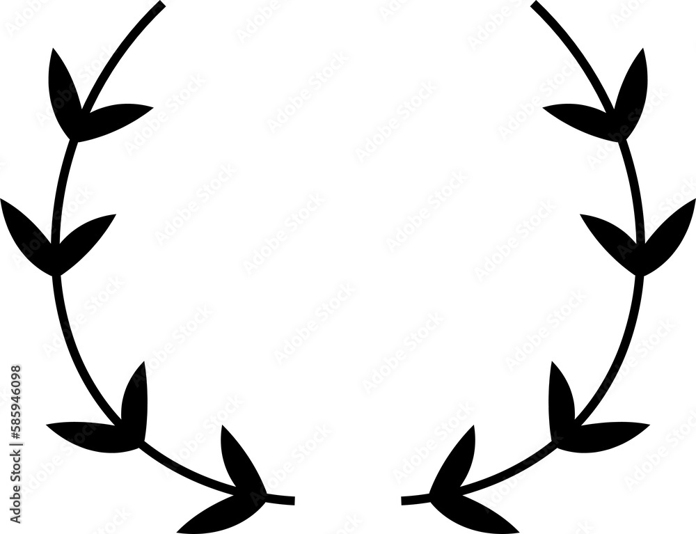 Obraz premium laurel wreath design illustration isolated on transparent background
