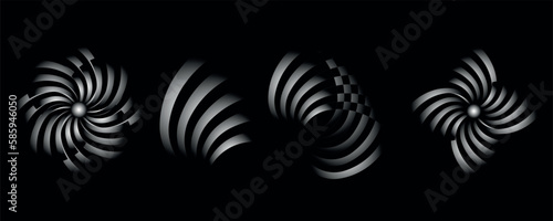 A set of 3D geometric shapes in Y2K style with a gentle gradient. Trendy geometric design elements inspired by brutalism. For posters, web designs.