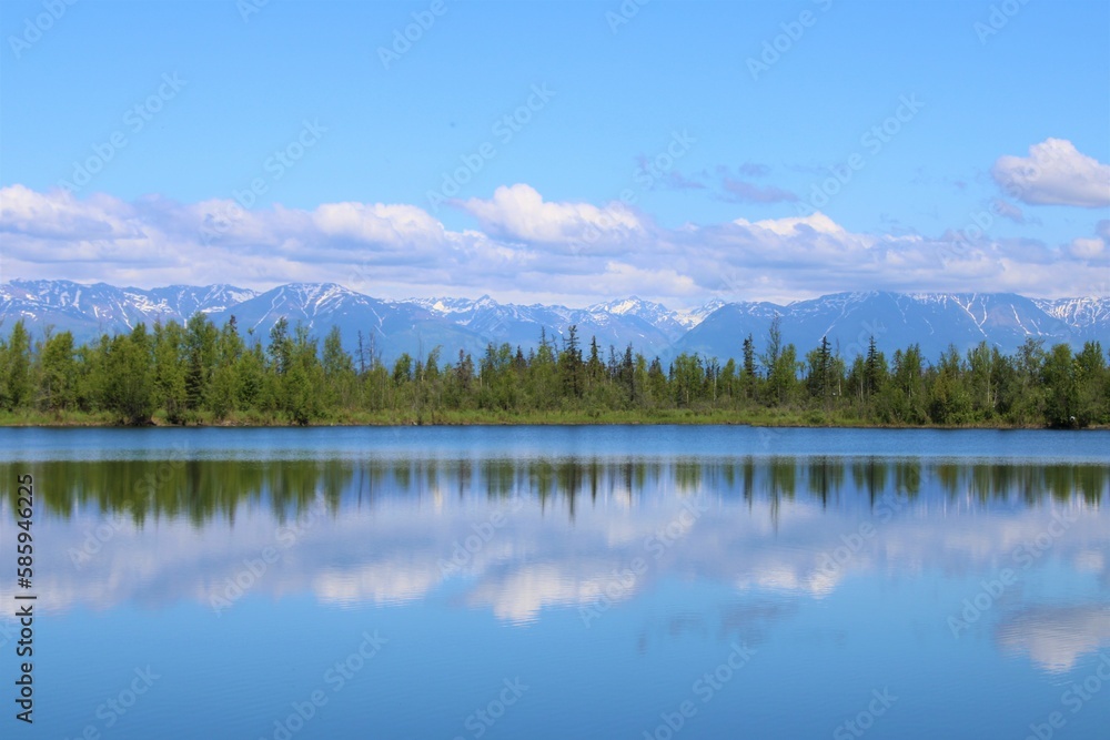 Lake reflection in Alaska