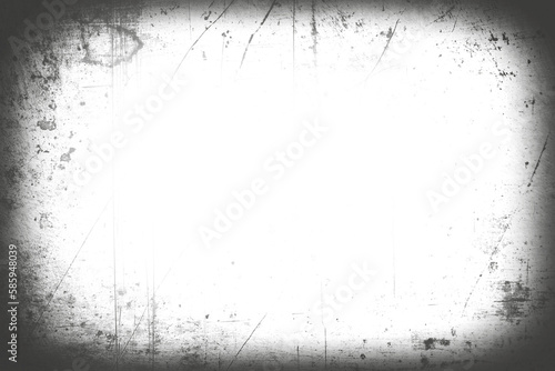 Vintage photo lens vignette template with dust and scratches on transparent background (png image). Useful for design, vintage film effects, and backgrounds