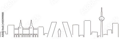 Madrid Dark Line Simple Minimalist Skyline With White Background