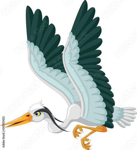 heron cartoon illustration
