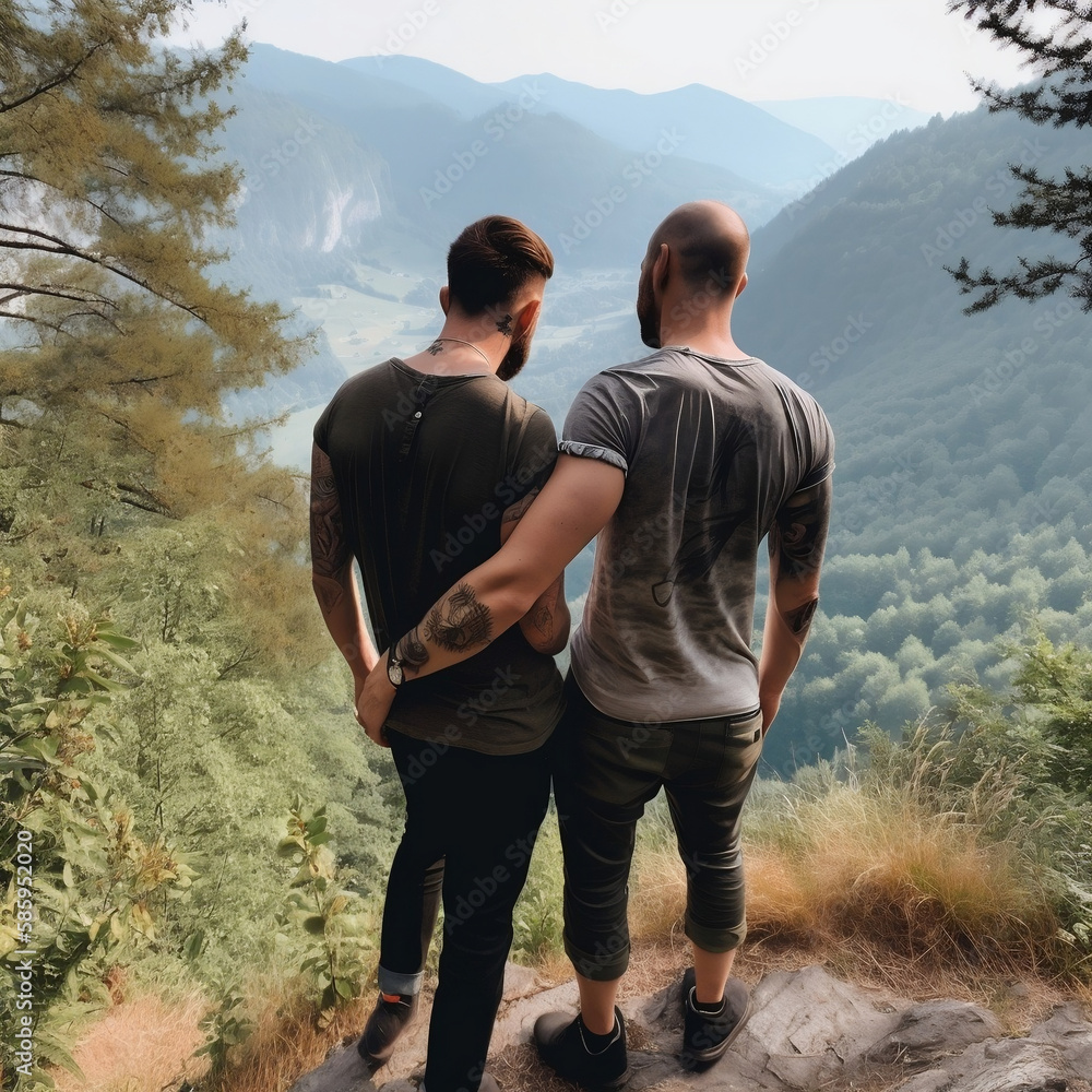 couple walking in the mountains