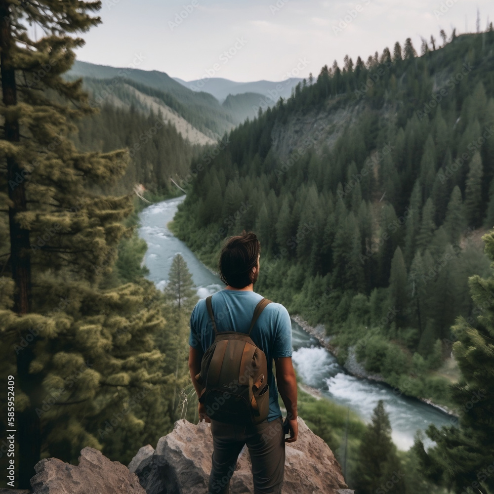 Fototapeta premium hiker in the mountains