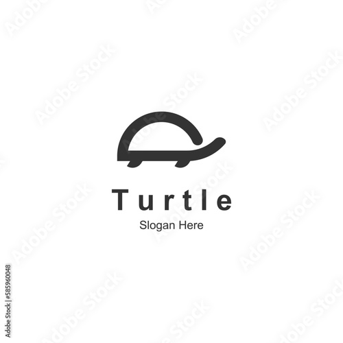 Line turtle logo vector.