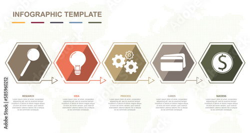Gold infographic template with 5 titles, Diagram with steps, business data presentation. Vector infographic. 