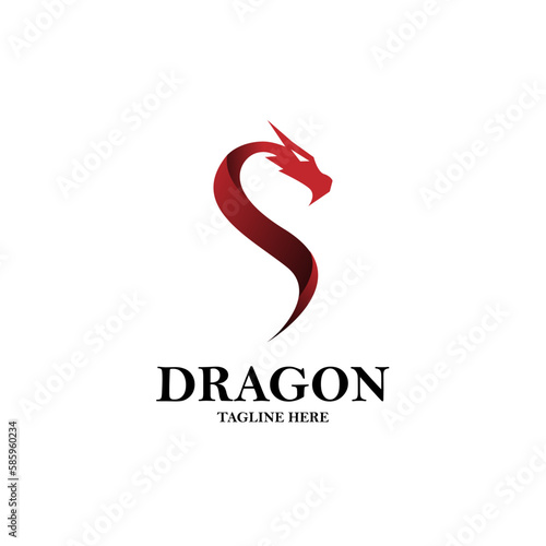 Dragon logo vector with letter s concept