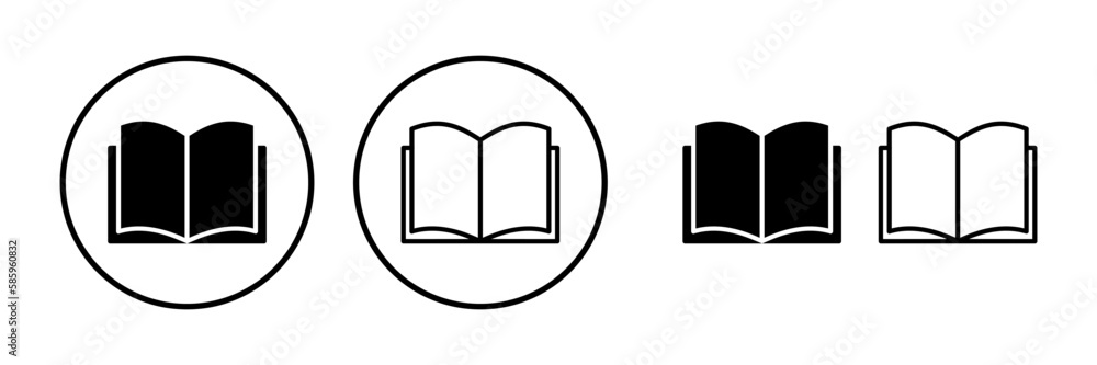 Book icon vector. Open book vector icon. Book icon vector. Open book vector icon.