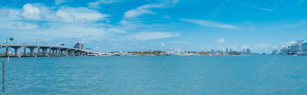 view of the marina sea miami Florida  