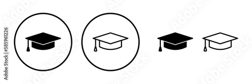Education icon vector. graduation cap icon vector