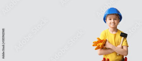 Cute little worker on light...
