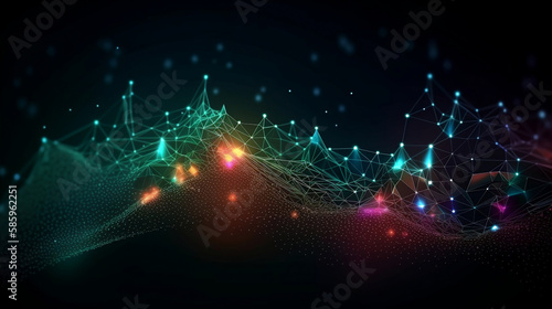 abstract technology particles mesh background. Generative ai © Jesus From Baku