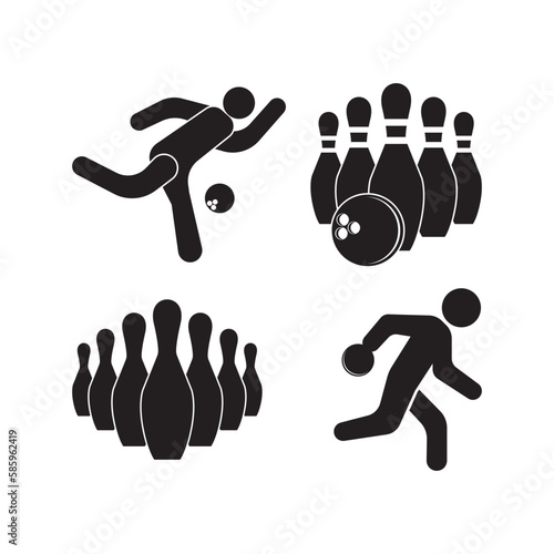 Bowling icon logo,illustration template design