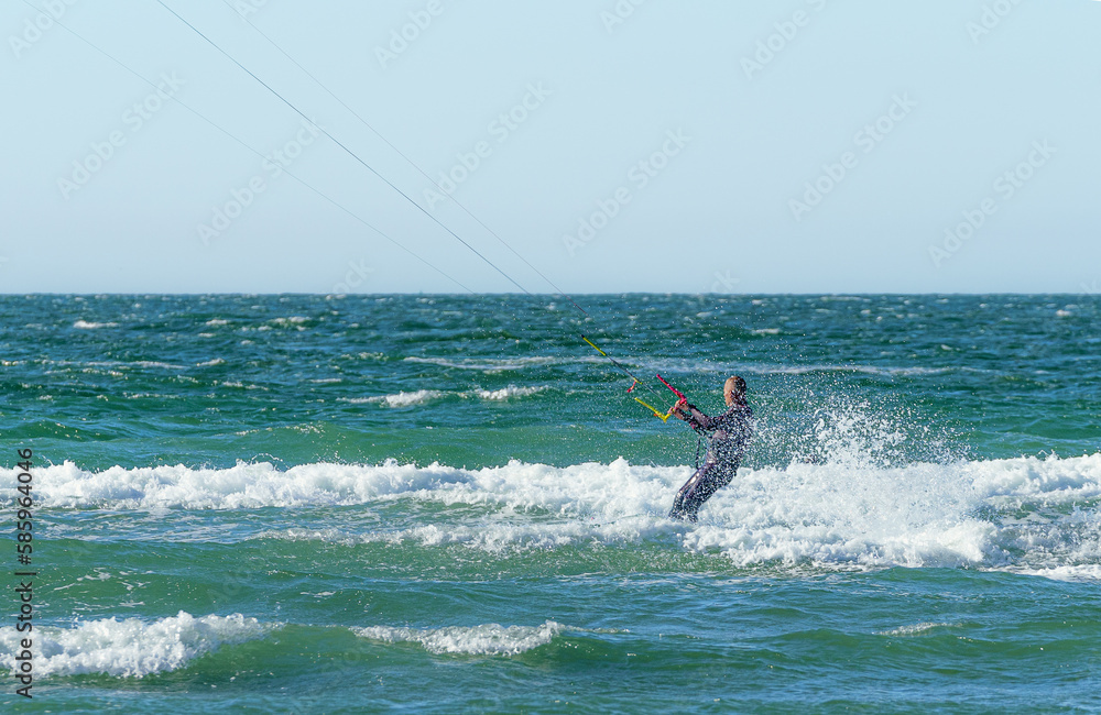 Kite surfers water sport event at neach in Zeeland Kite surfers water sport event at neach in Zeeland