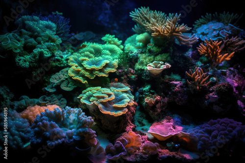 coral reef and coral. Generative Ai © Shades3d