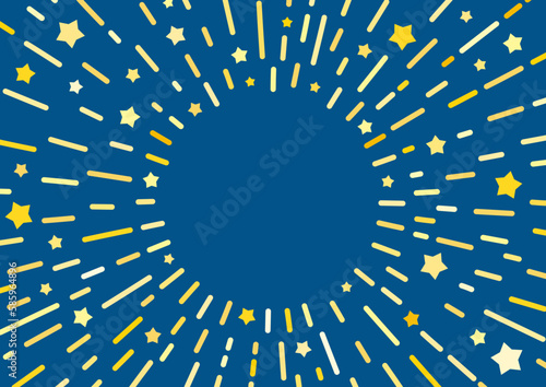 星がはじけるような強調線フレーム背景青
