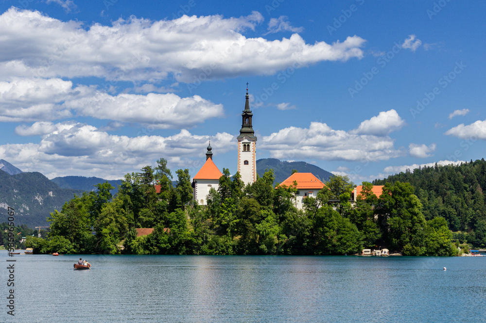 View of lake of Bled in Slovenia View of lake of Bled in Slovenia