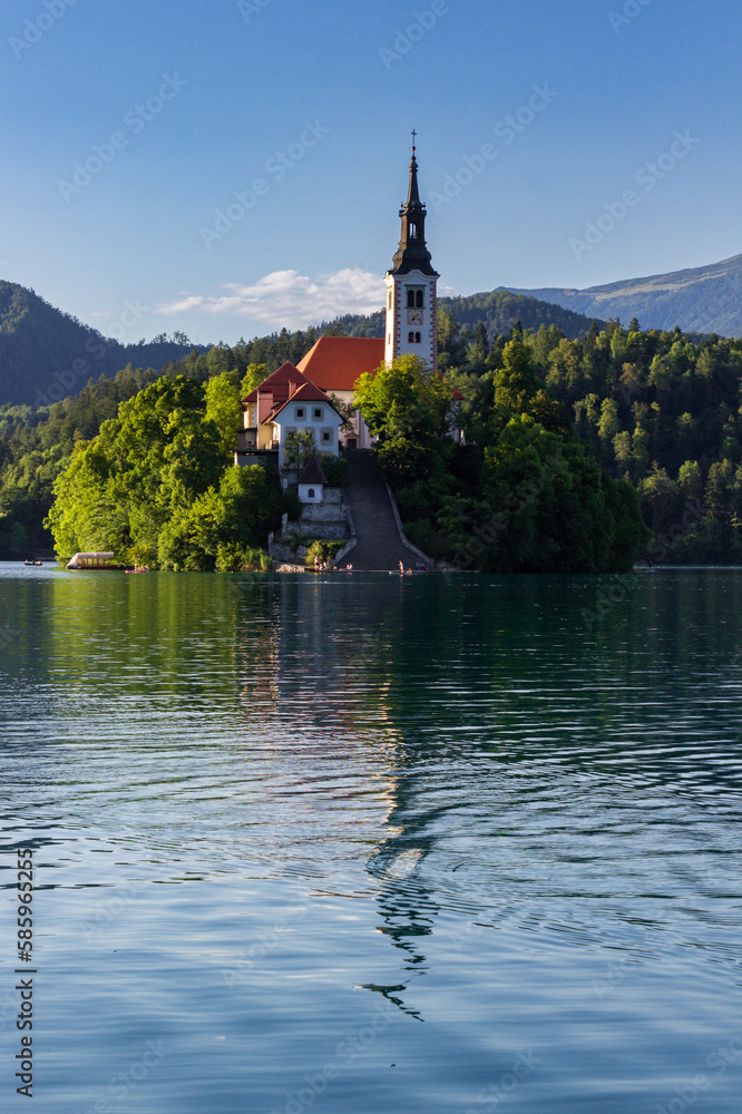 View of lake of Bled in Slovenia View of lake of Bled in Slovenia