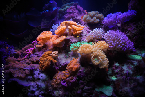 coral reef underwater. Generative Ai