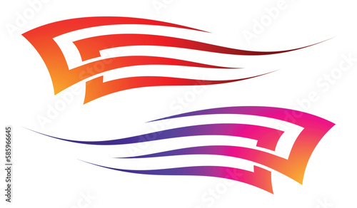 Racing car side sticker sports cars abstract tribal tattoo decoration. Eps 10 vector art image illustration. Side strip decal for car, auto, truck, boat, ship, suv, motorcycle.