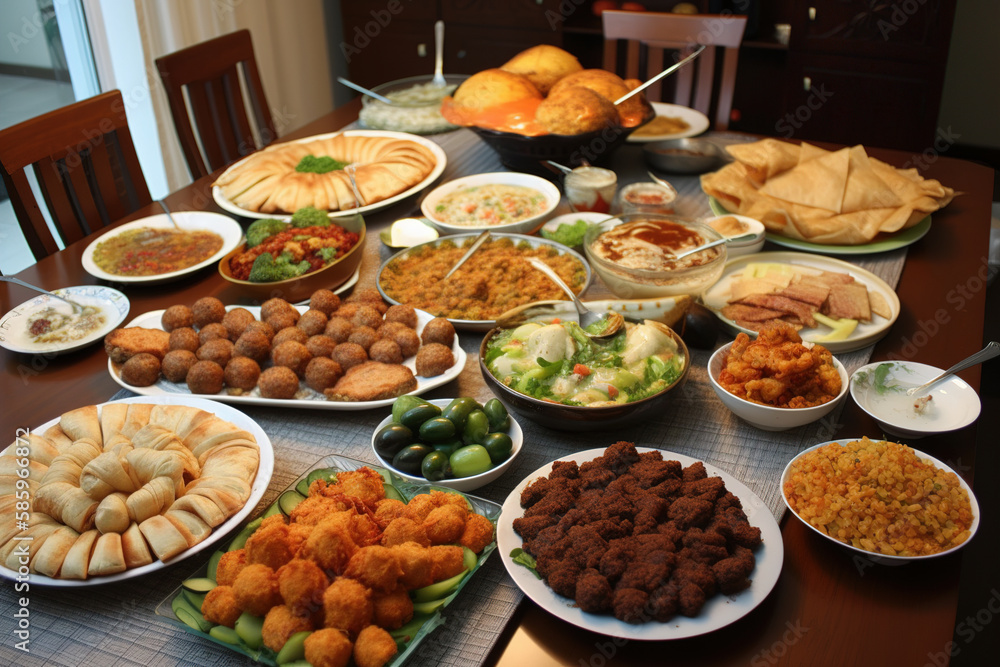 Ramadan iftar foods. Generative Ai