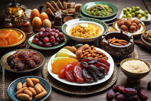 Ramadan iftar foods. Generative Ai