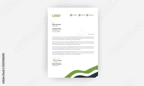 Simple and creative letterhead template design  a4 size