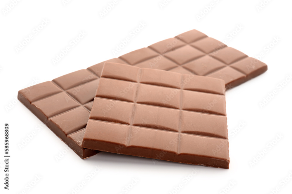 Sweet chocolate bars isolated on white background Sweet chocolate bars isolated on white background
