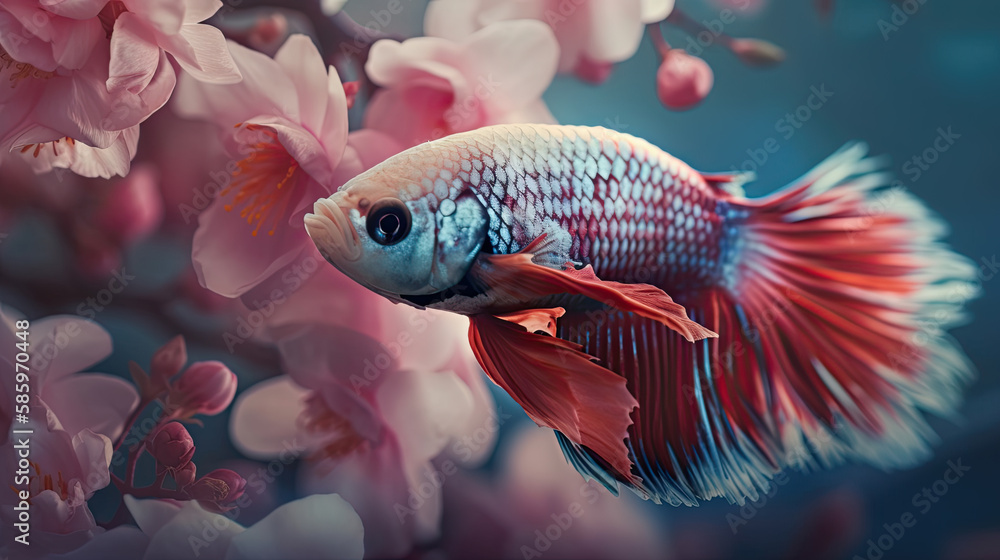 Fototapeta premium Illustration of beta fish.