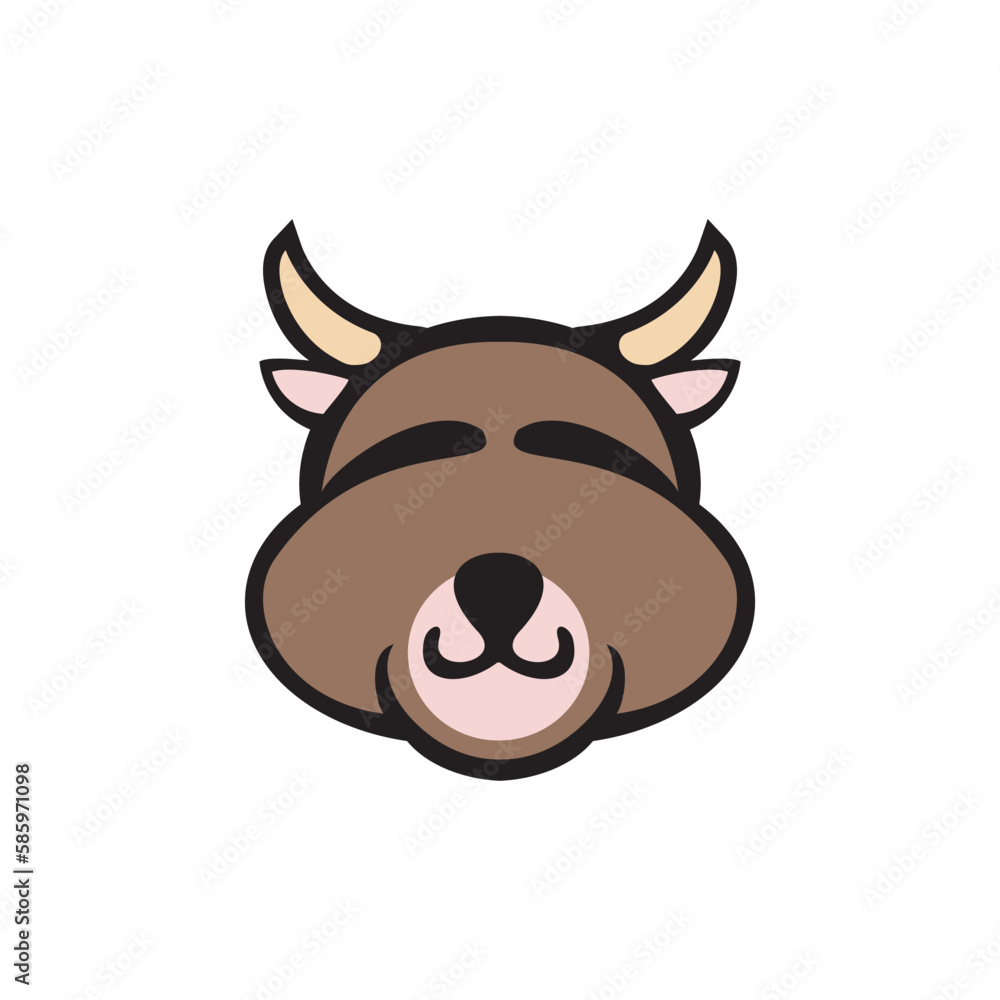 Buffalo head cartoon animal icon
Buffalo head cartoon animal icon