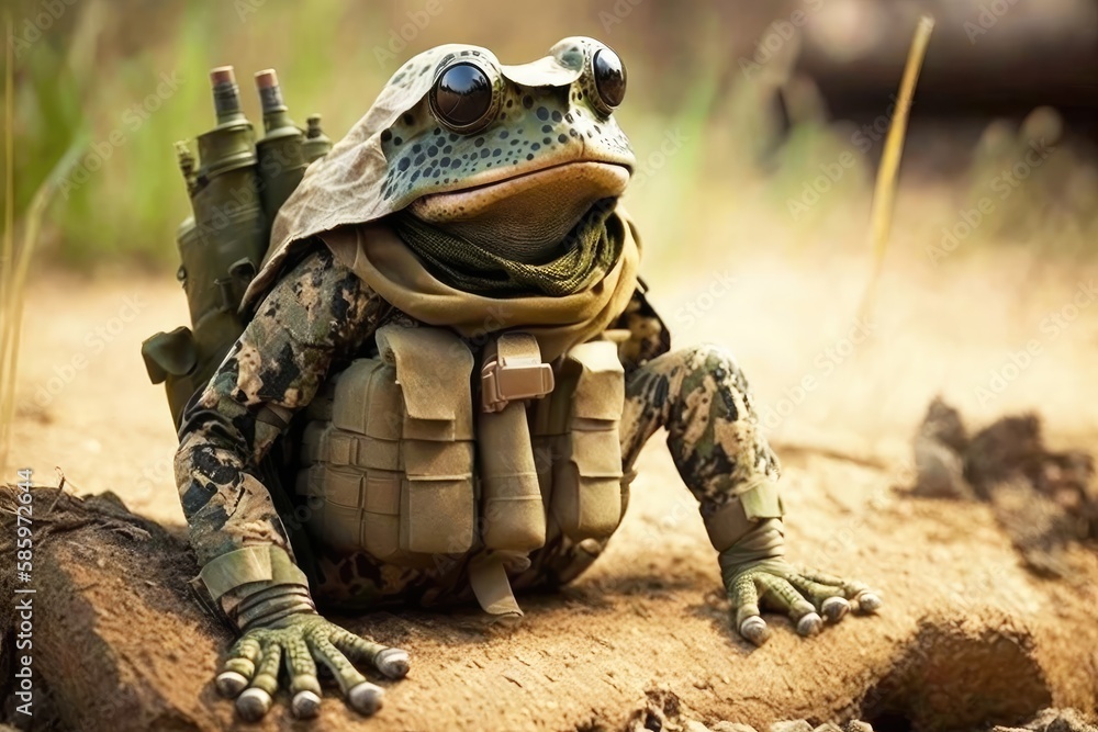 Fototapeta premium illustration of the military frog