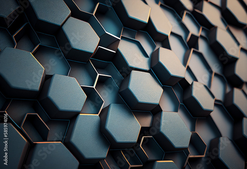 Hexagon pattern background - AI Generative Art