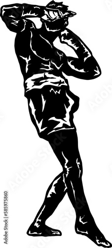 muay thai boxing fighter icon logo silhouette
