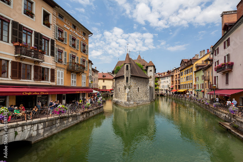 View of the famous Palais de l'Isle jail in Annecy France