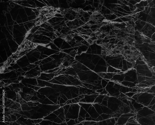 Natural pattern black marble for black and white abstract background © detshana