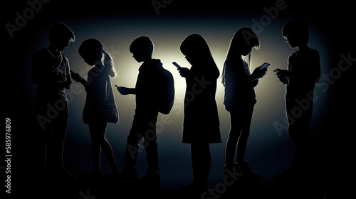Kids on their smartphones