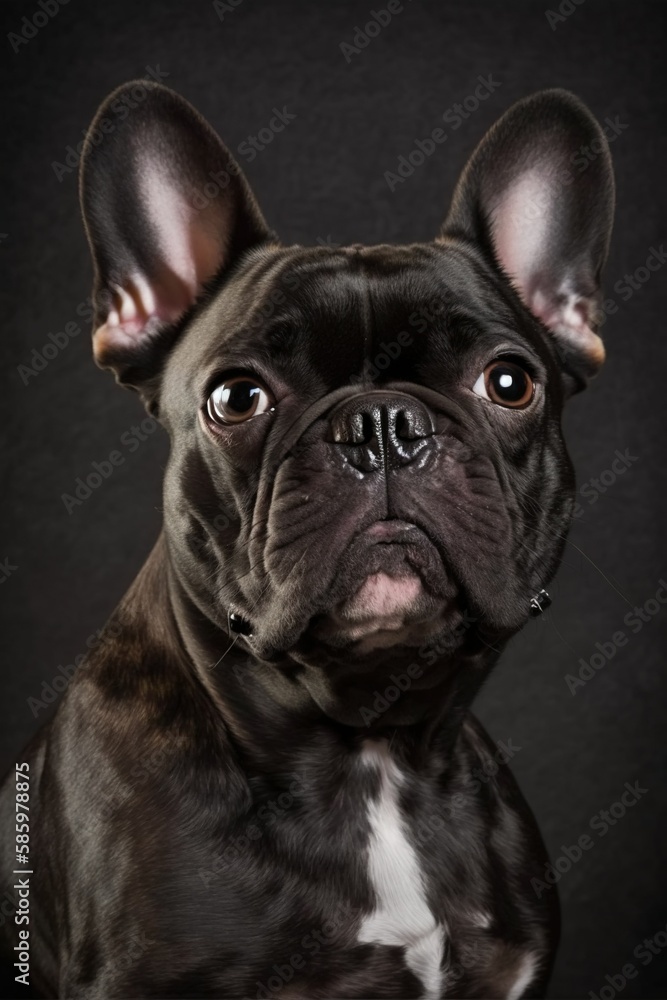 french bulldog on black background