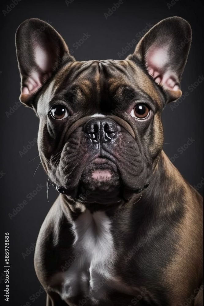 french bulldog on black background