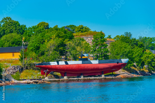 Museum submarine Vesikko in Suomenlinna fortress island in Helsinki, Finland photo