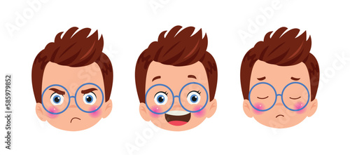 Little Kid With Different Emotions