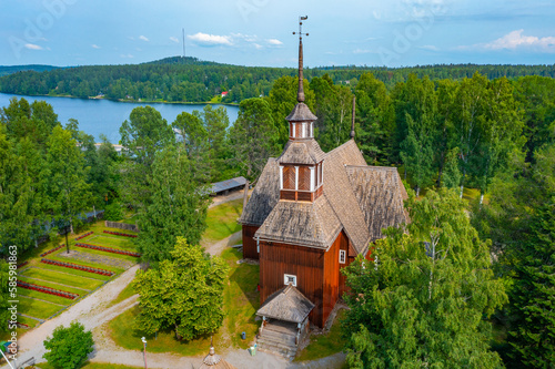 Red timber church at Keuruu, Finland
