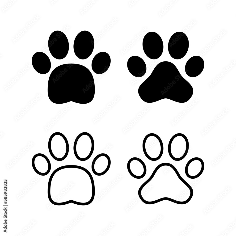 Paw icon vector illustration. paw print sign and symbol. dog or cat paw Paw icon vector illustration. paw print sign and symbol. dog or cat paw