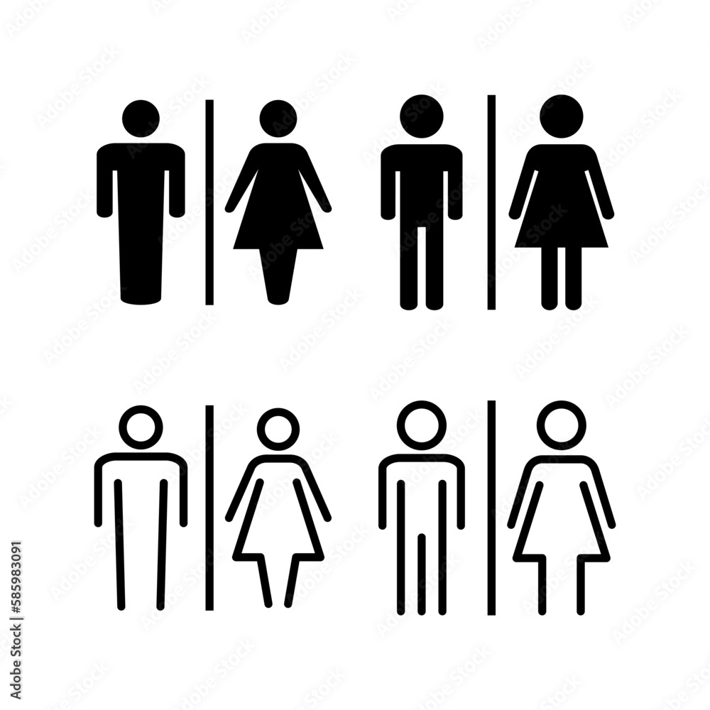 Toilet icon vector illustration. Girls and boys restrooms sign and symbol. bathroom sign. wc, lavatory Toilet icon vector illustration. Girls and boys restrooms sign and symbol. bathroom sign. wc, lavatory
